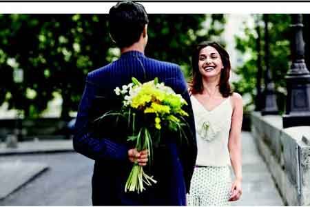 Gentleman with Girl Surprise Flowers